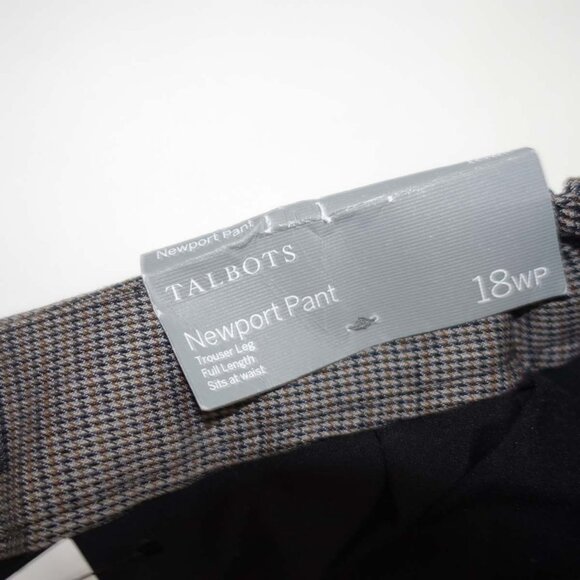 Talbots Women's Newport Trouser Leg Dress Pants Size 18W Petite NWT Brown Gray - Picture 5 of 10